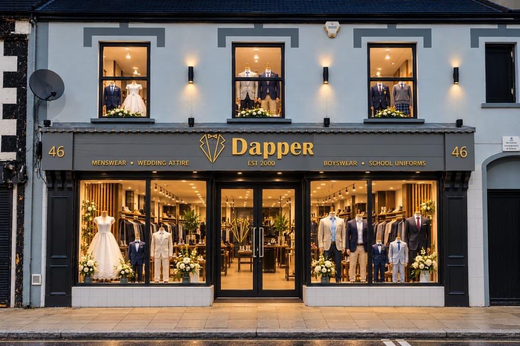 Dapper shop front at 46 Main Street, Coalisland